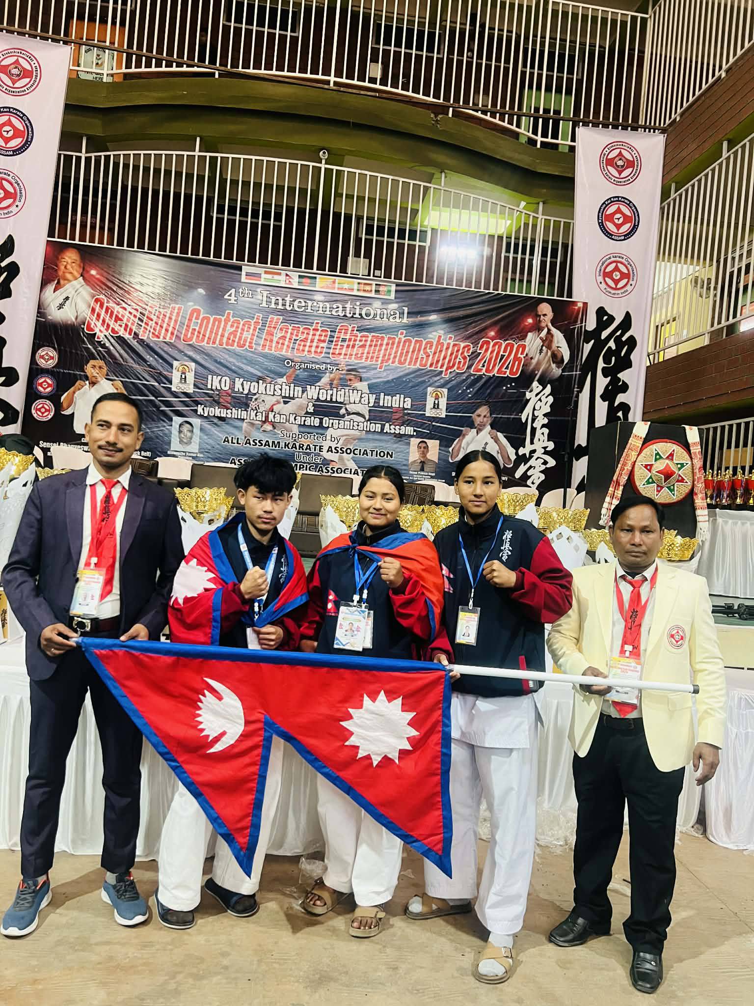 गुवाहाटी अन्तर्राष्ट्रिय कराते च्याम्पियनसिपमा KWW संघकानेपाली खेलाडीको शानदार प्रदर्शन